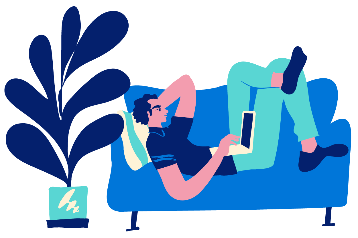 Grafik människa på soffa